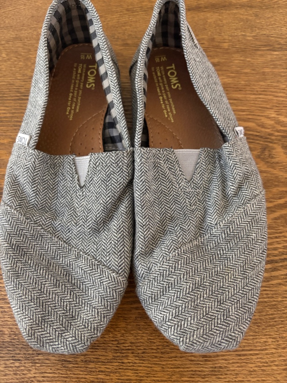 Women’s TOMS Gray Herringbone Slip-On Loafers
